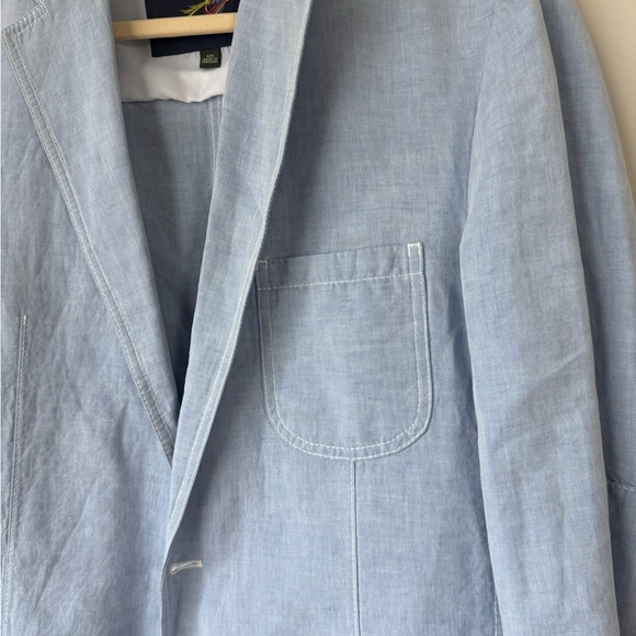 Orvis Men's Linen Blend Suit Jacket Blazer Size 42R in Light Blue - Picture 3 of 9